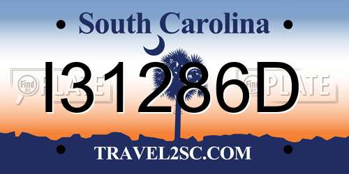 I31286D South Carolina License Plate