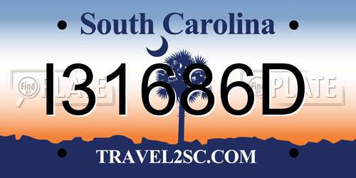 I31686D South Carolina License Plate