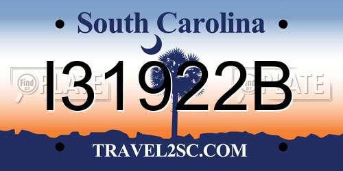 I31922B South Carolina License Plate