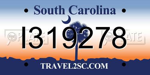 I319278 South Carolina License Plate