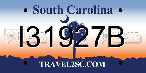 I31927B South Carolina License Plate