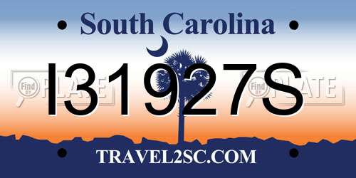 I31927S South Carolina License Plate