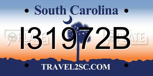 I31972B South Carolina License Plate