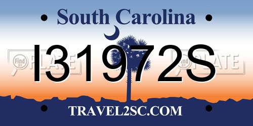 I31972S South Carolina License Plate