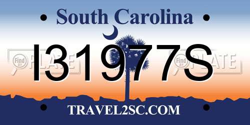 I31977S South Carolina License Plate