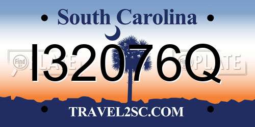 I32076Q South Carolina License Plate