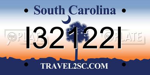 I32122I South Carolina License Plate