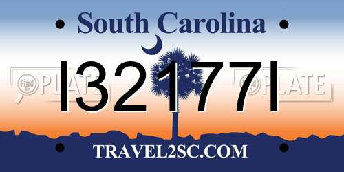 I32177I South Carolina License Plate