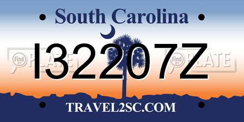 I32207Z South Carolina License Plate