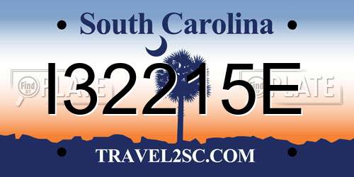 I32215E South Carolina License Plate