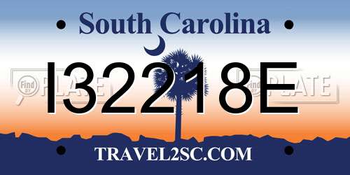 I32218E South Carolina License Plate