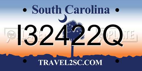 I32422Q South Carolina License Plate