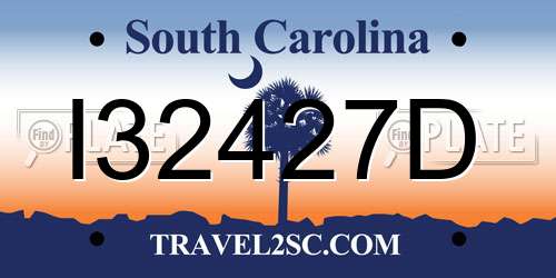 I32427D South Carolina License Plate