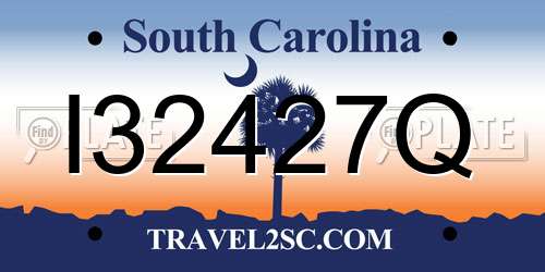 I32427Q South Carolina License Plate