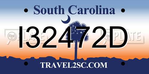 I32472D South Carolina License Plate