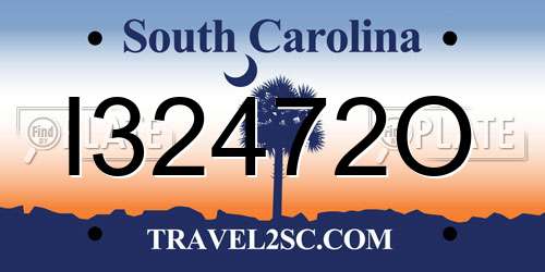I32472O South Carolina License Plate
