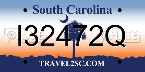 I32472Q South Carolina License Plate