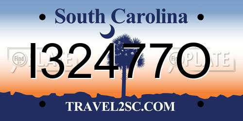 I32477O South Carolina License Plate