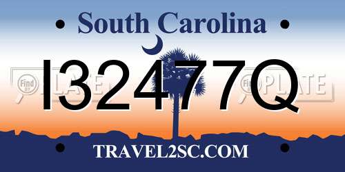 I32477Q South Carolina License Plate