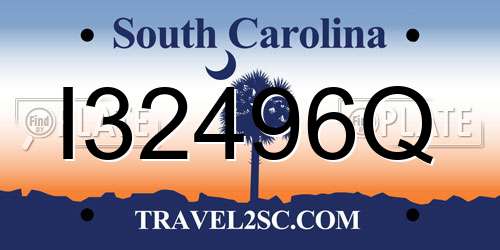 I32496Q South Carolina License Plate