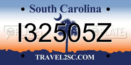 I32505Z South Carolina License Plate