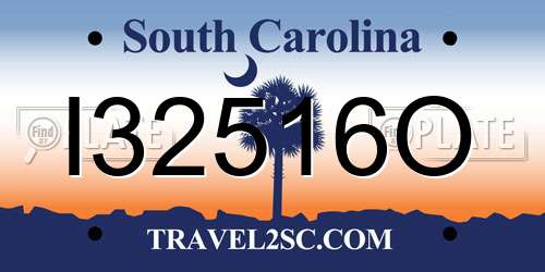 I32516O South Carolina License Plate