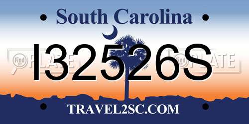 I32526S South Carolina License Plate