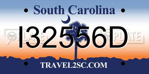 I32556D South Carolina License Plate