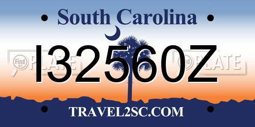 I32560Z South Carolina License Plate