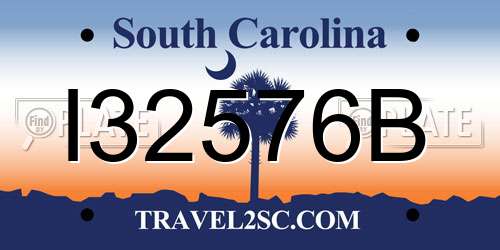 I32576B South Carolina License Plate
