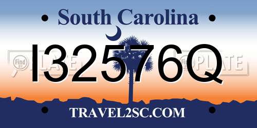 I32576Q South Carolina License Plate