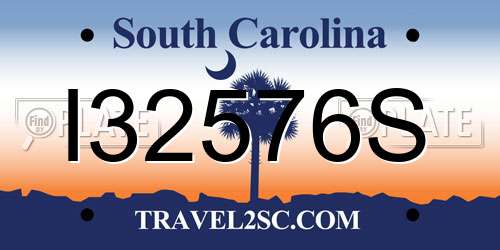 I32576S South Carolina License Plate