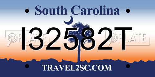I32582T South Carolina License Plate
