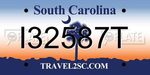 I32587T South Carolina License Plate