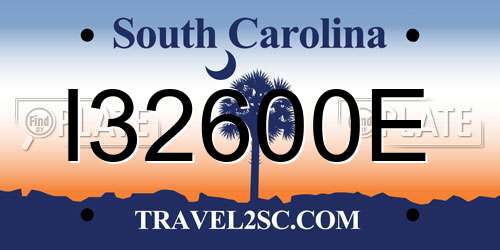 I32600E South Carolina License Plate