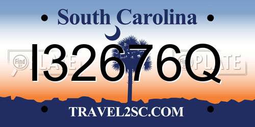 I32676Q South Carolina License Plate