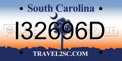I32696D South Carolina License Plate