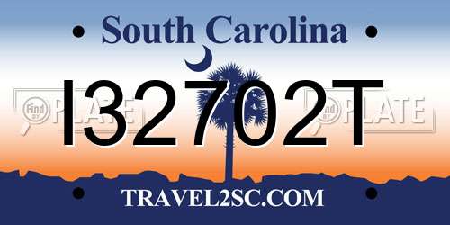 I32702T South Carolina License Plate