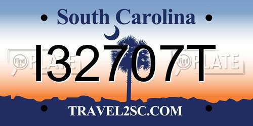 I32707T South Carolina License Plate
