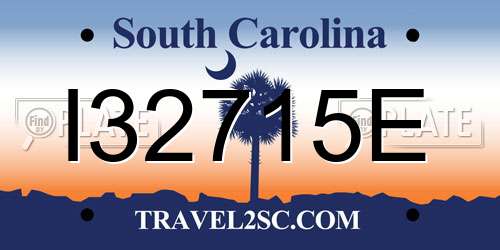 I32715E South Carolina License Plate