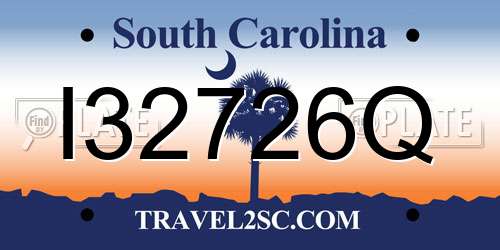 I32726Q South Carolina License Plate