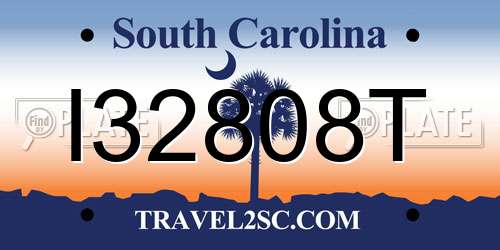 I32808T South Carolina License Plate
