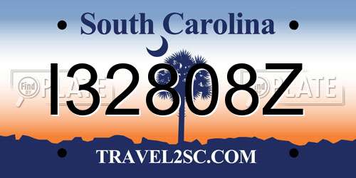 I32808Z South Carolina License Plate