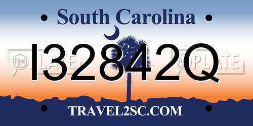 I32842Q South Carolina License Plate