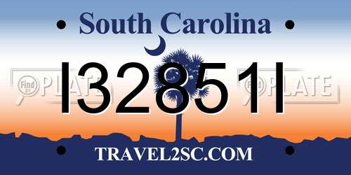 I32851I South Carolina License Plate