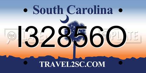 I32856O South Carolina License Plate