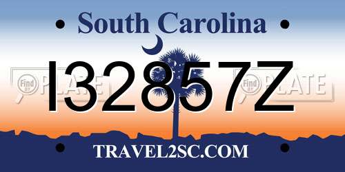 I32857Z South Carolina License Plate