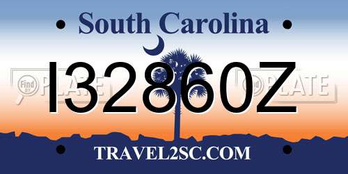 I32860Z South Carolina License Plate