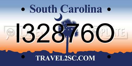 I32876O South Carolina License Plate