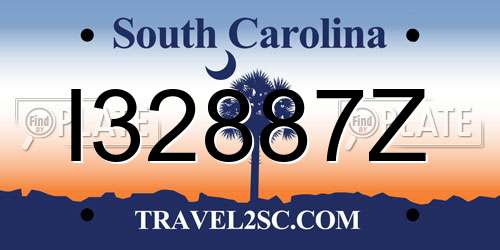 I32887Z South Carolina License Plate